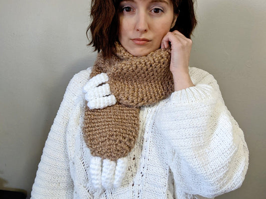 Crochet Pattern: Hygge Sloth Arms Scarf