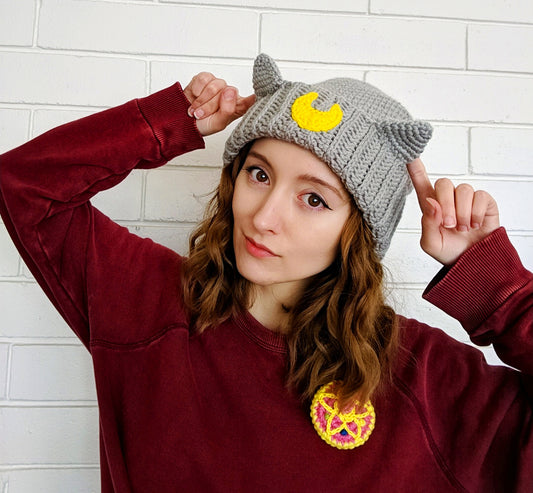 Moon Cat Beanie Crochet Pattern
