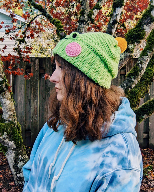 Crochet Pattern: Froggy Fold Over Beanie