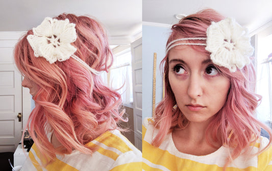 Free Crochet Pattern: pretty flower headband