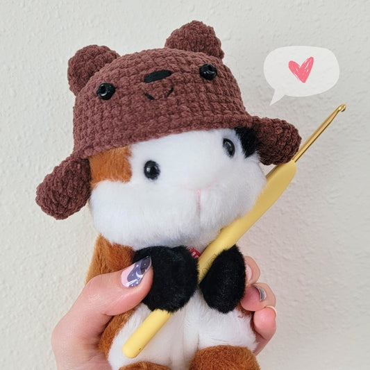 Crochet Pattern Video: How to make a bear hat for your palm pals plushie