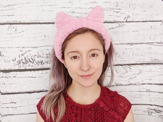 Free Crochet Pattern: Face Wash Headband (with cat ears!)