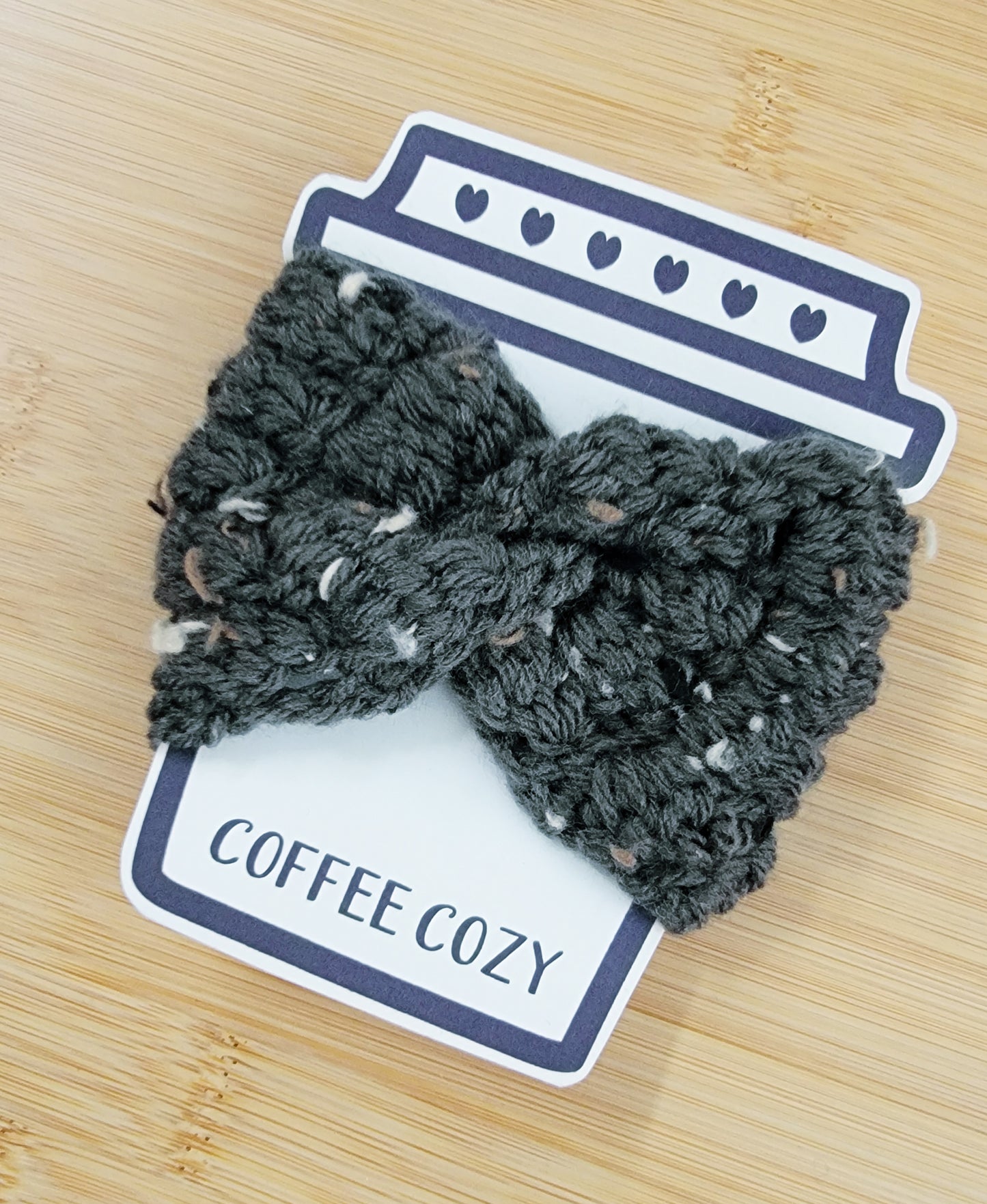 Mossy Twist Coffee Cozy - Hand crocheted cup sleeve