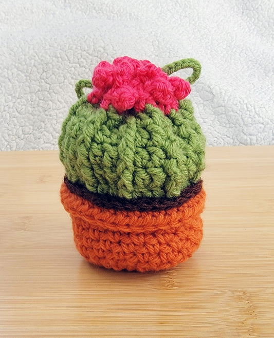 Cactus Dice Bag - Hand crocheted Draw String Pouch