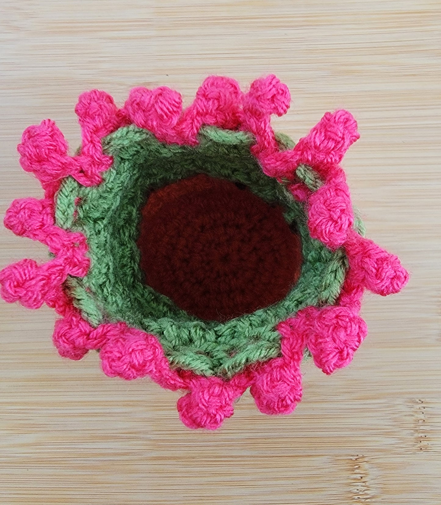 Cactus Dice Bag - Hand crocheted Draw String Pouch