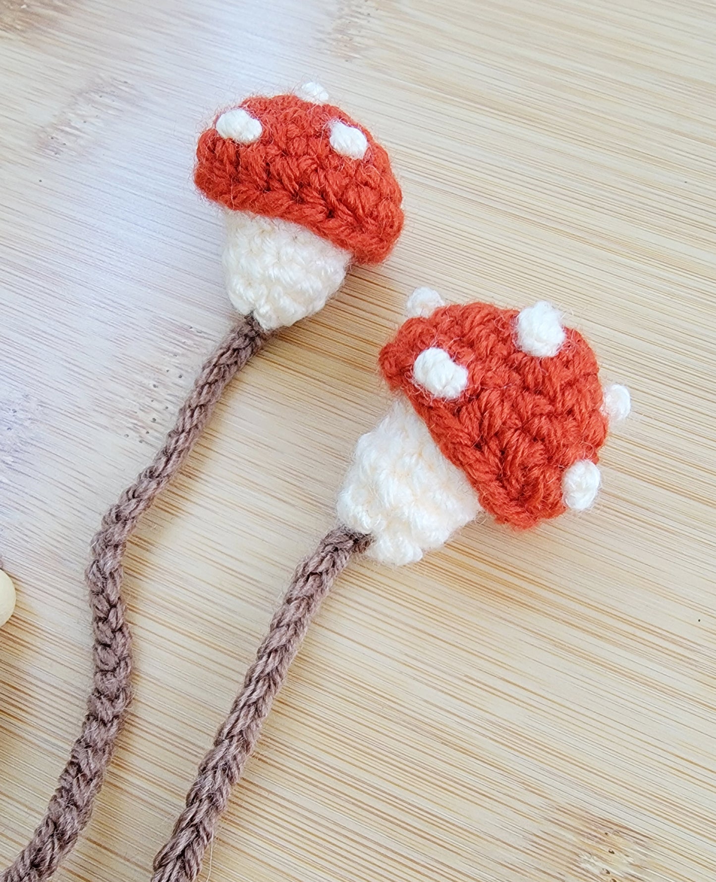 Mushroom Bookmarks - Hand crocheted Botanical Bookmark