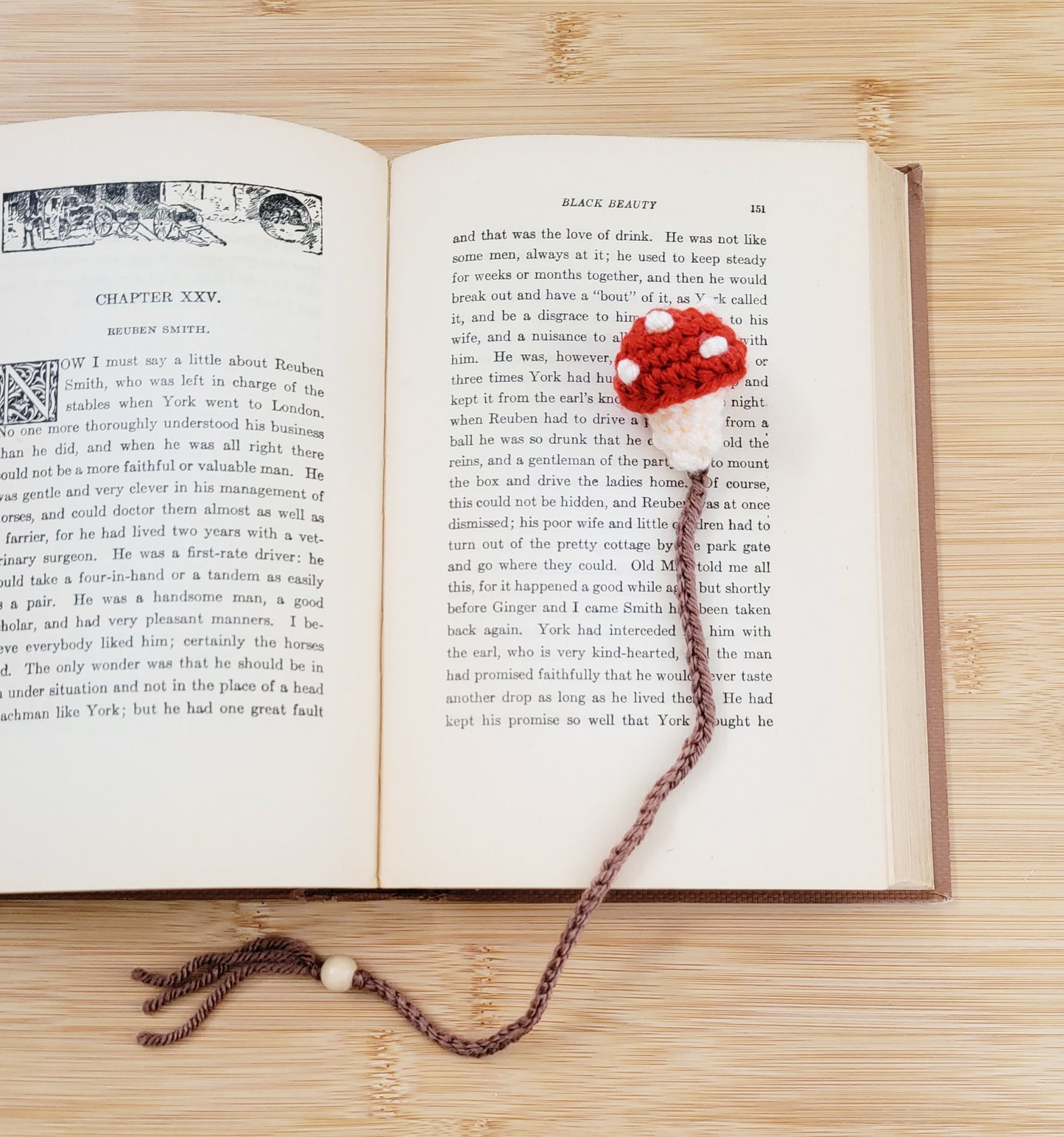 Mushroom Bookmarks - Hand crocheted Botanical Bookmark