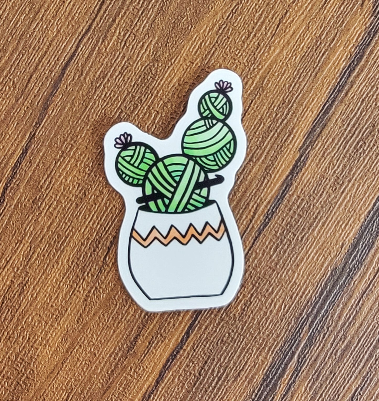 Yarn Cactus Vinyl Sticker