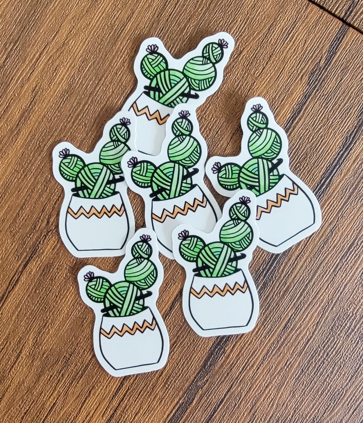 Yarn Cactus Vinyl Sticker