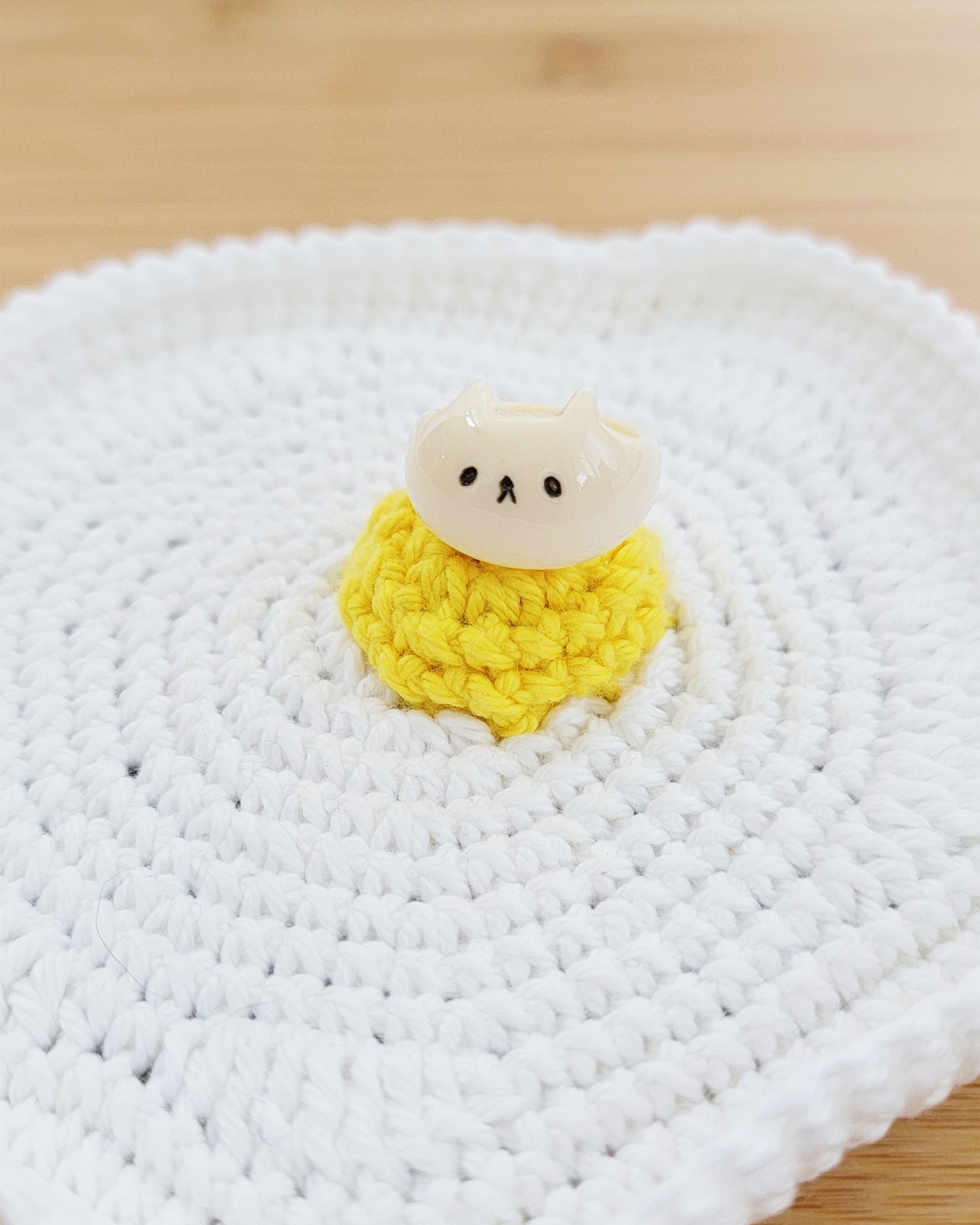 Egg Jewelry Dish - Crochet Trinket Dish - Sample Sale