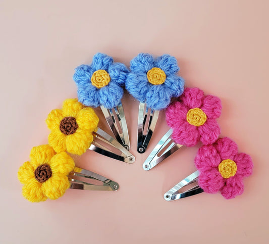 Puffy Flower Hair Clips
