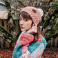 Super Sweet Slouchy Bear Beanie with Pom Pom - Hand crocheted winter wool hat - Sample Sale