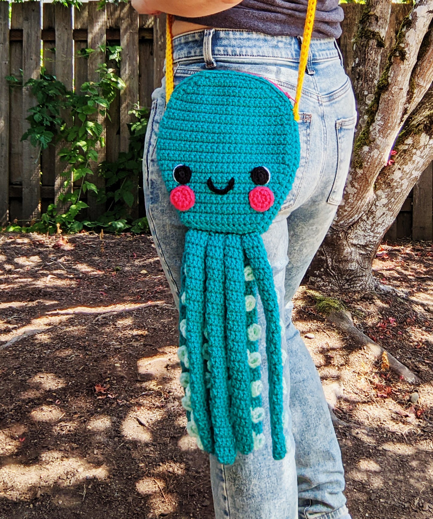 Octopus Crossbody Bag - Hand crocheted purse