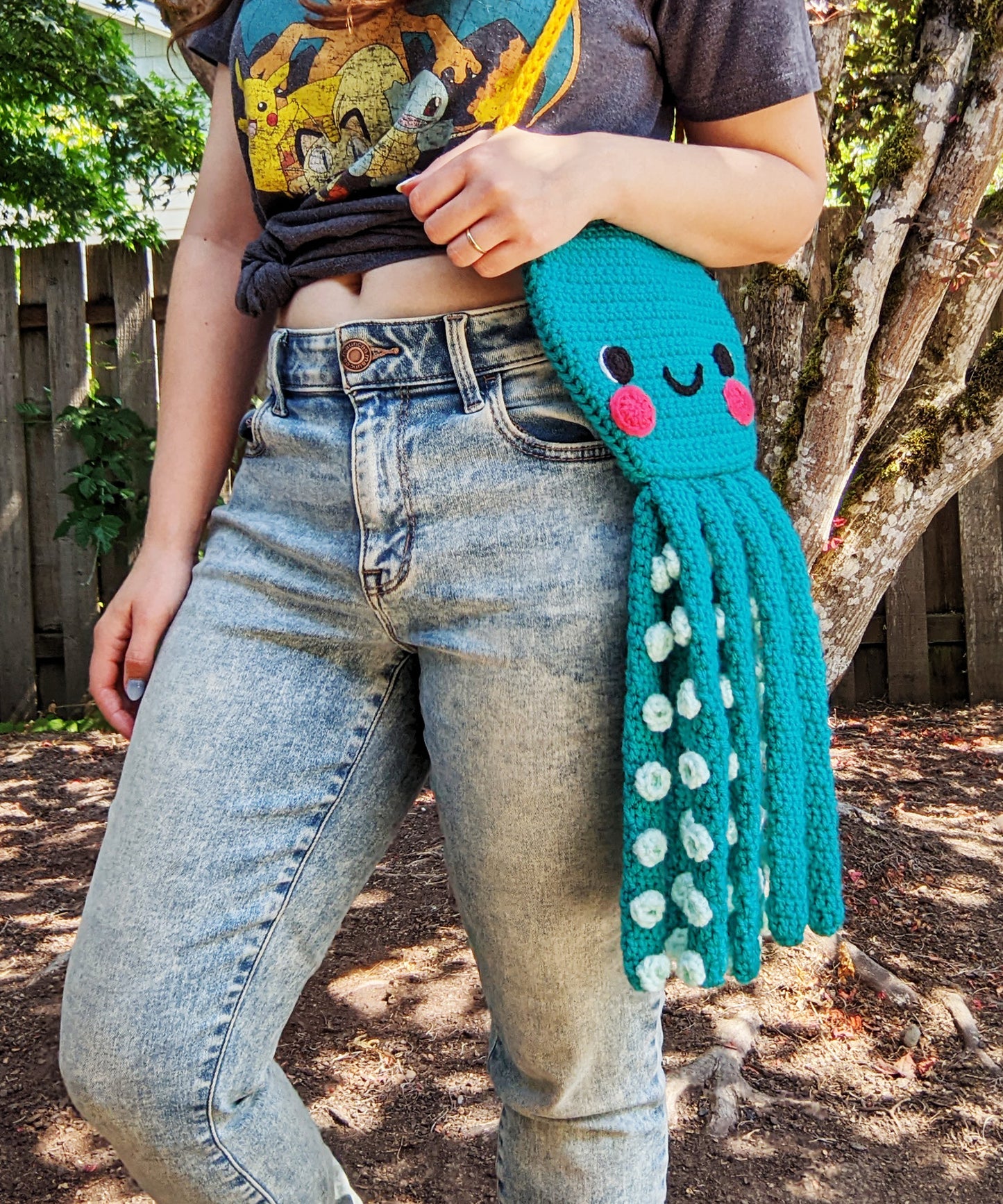 Octopus Crossbody Bag - Hand crocheted purse