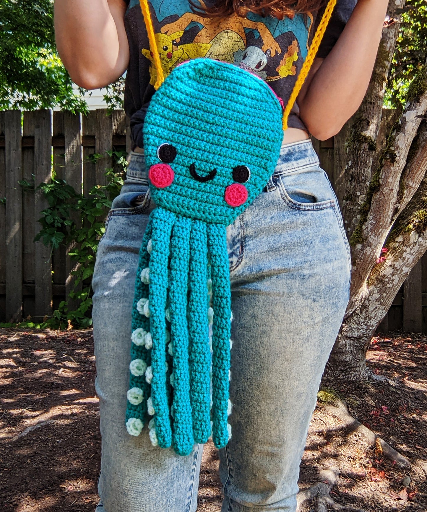 Octopus Crossbody Bag - Hand crocheted purse