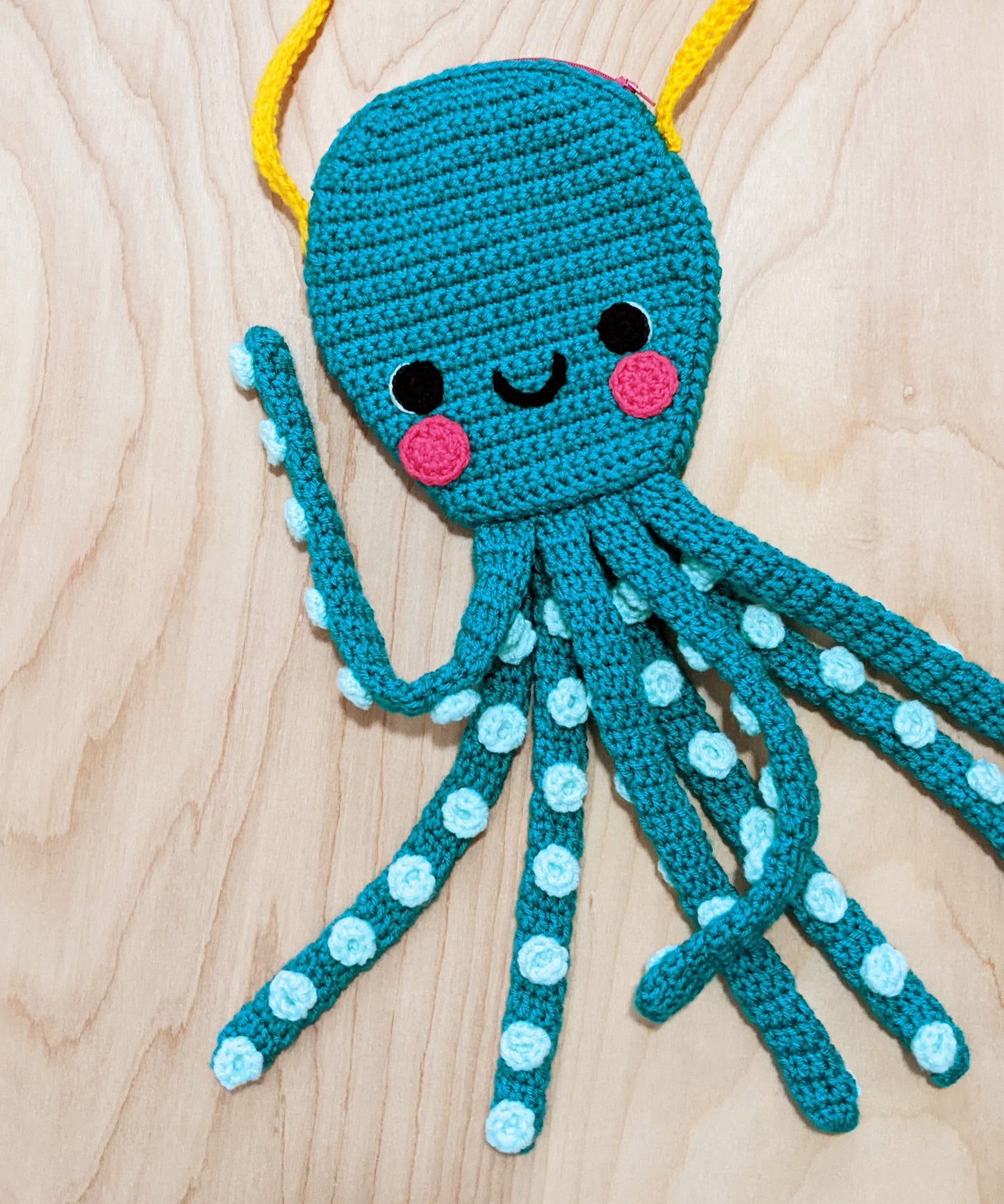 Octopus Crossbody Bag - Hand crocheted purse