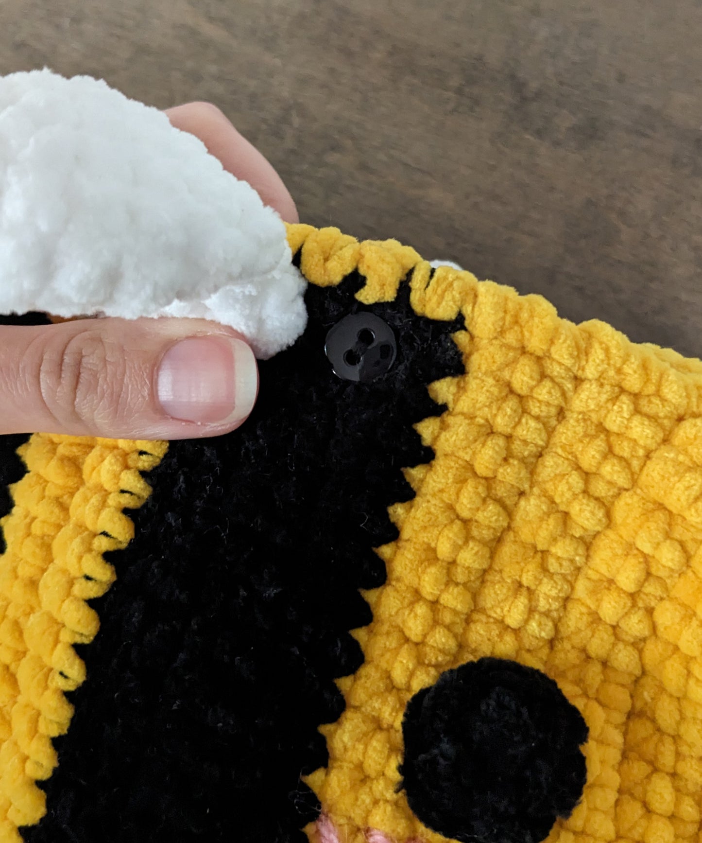 Fuzzy Chonky Bee Crossbody Bag - Hand crocheted purse