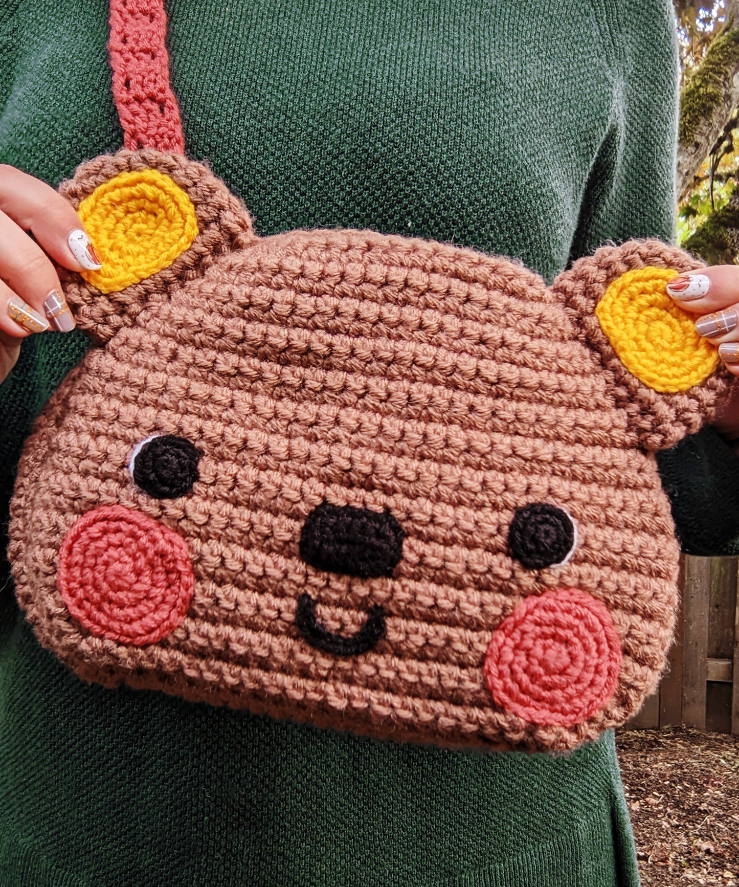 Sweet Bear Crossbody Bag - Hand crocheted purse