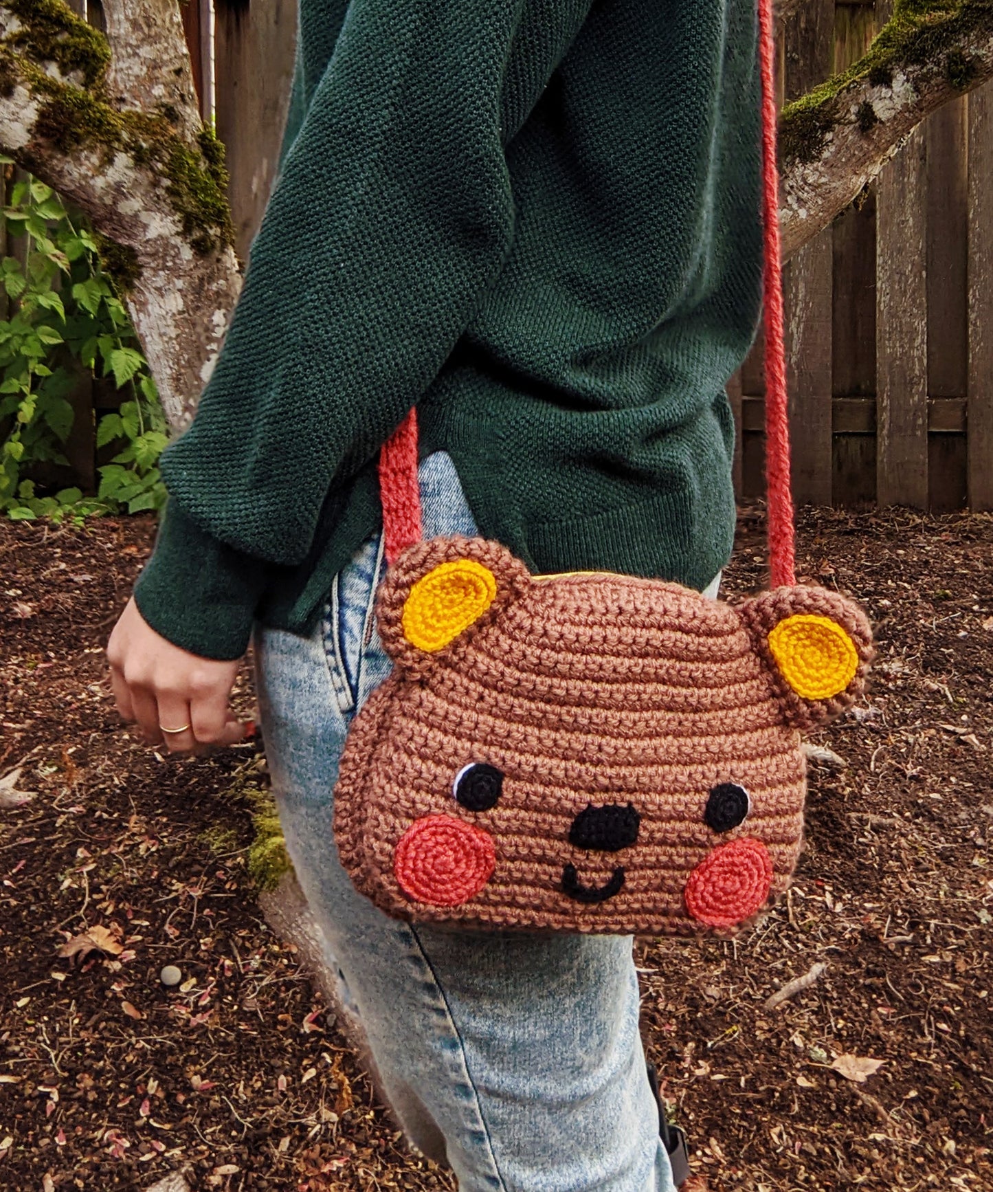 Sweet Bear Crossbody Bag - Hand crocheted purse
