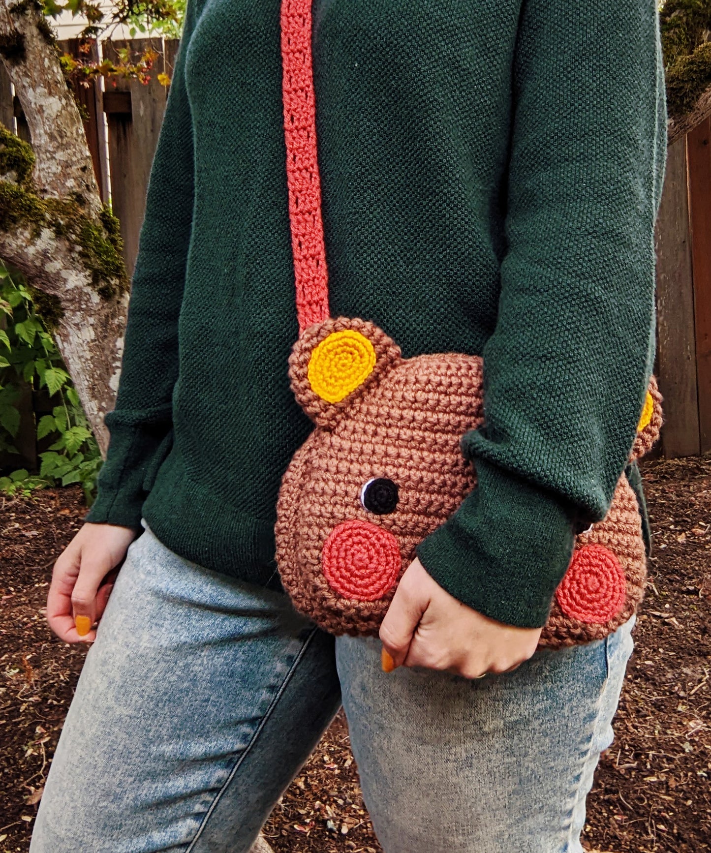 Sweet Bear Crossbody Bag - Hand crocheted purse