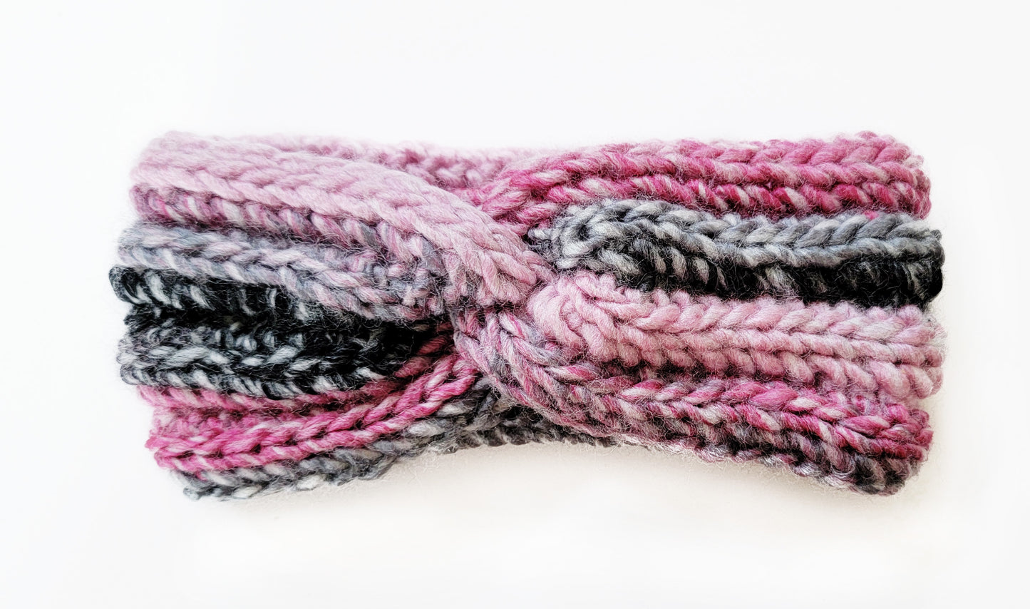 Pink Twisted Crochet Headband - Inventory Sale