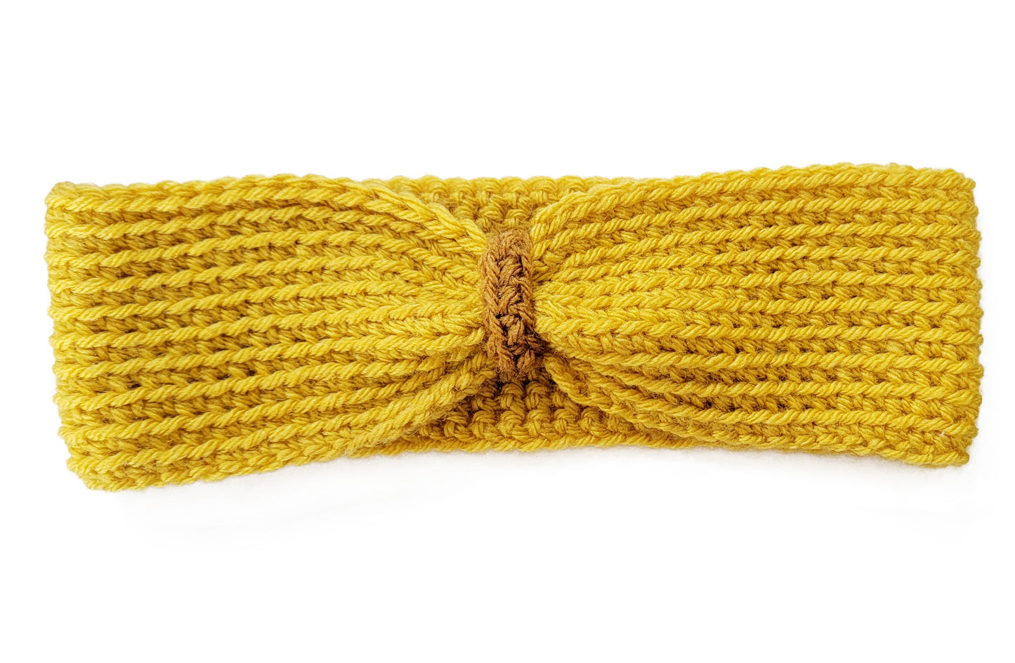 Mustard Turban Style Crochet Headband - Inventory Sale