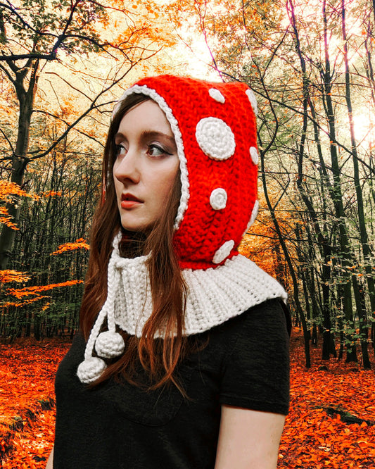 Crochet Pattern: Mushroom Balaclava Hood