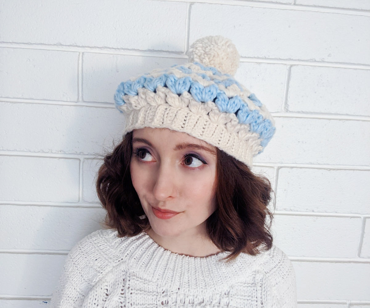 Poofy Hearts Slouchy Beanie - Sample Sale