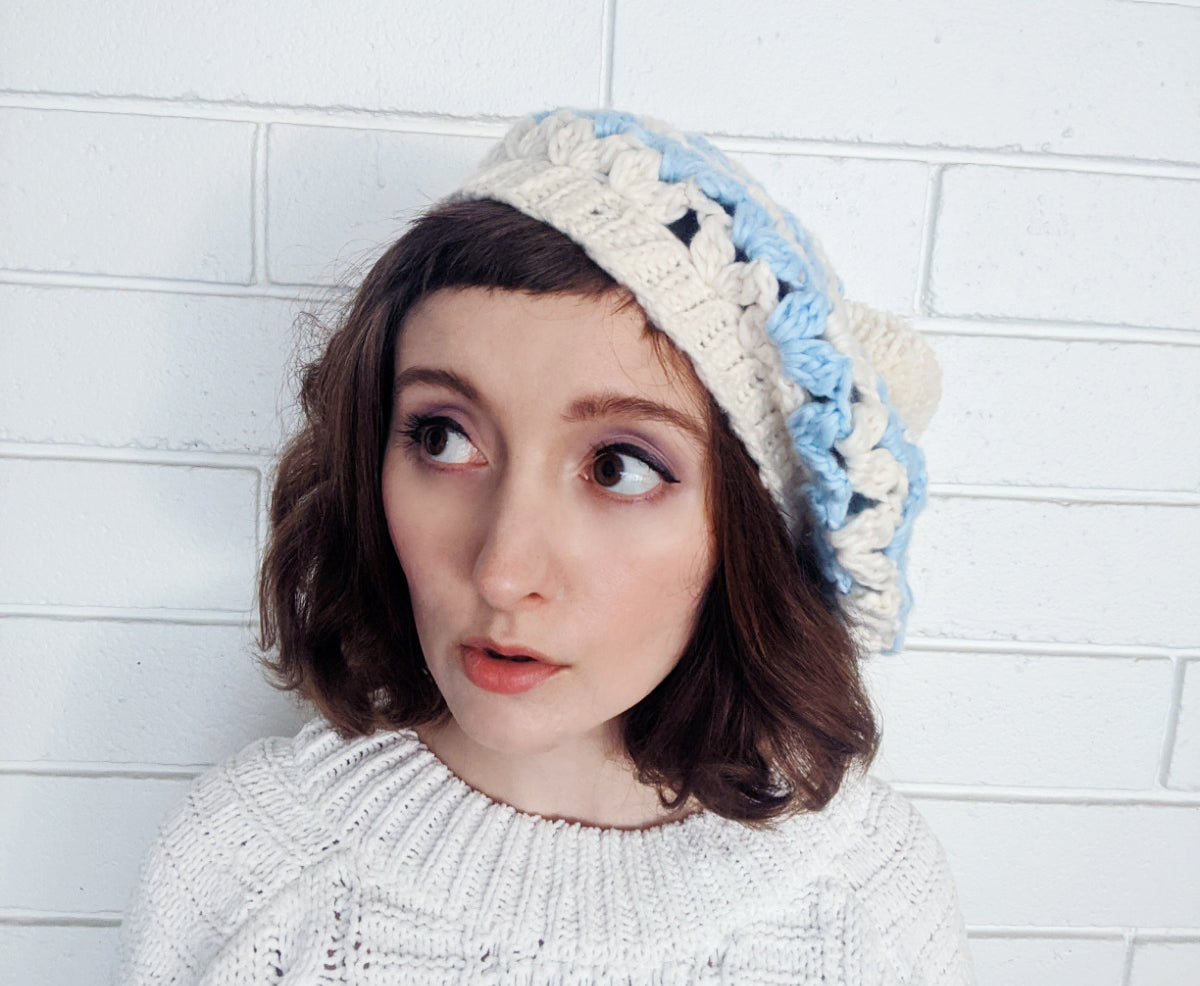 Poofy Hearts Slouchy Beanie - Sample Sale