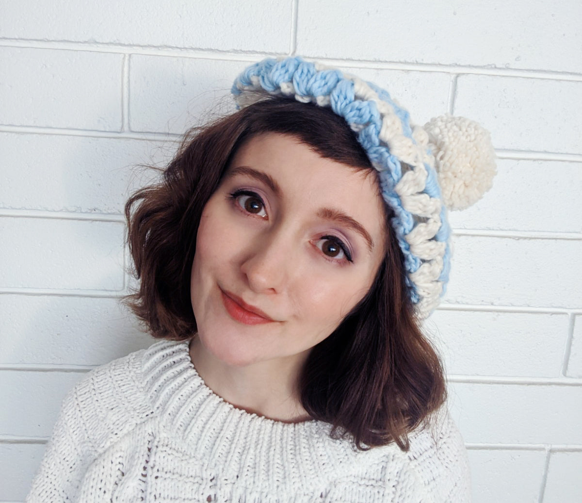 Poofy Hearts Slouchy Beanie - Sample Sale