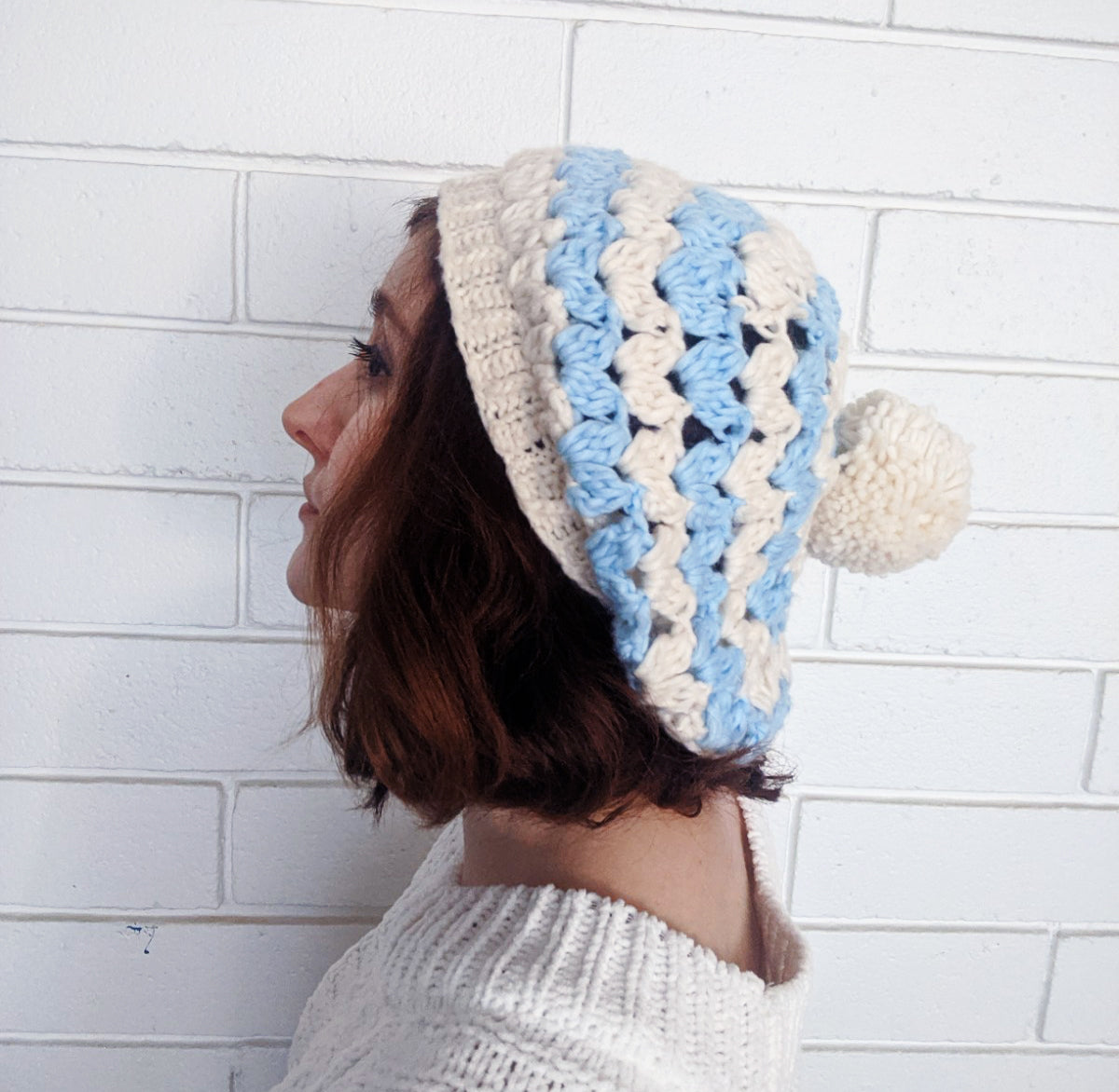Poofy Hearts Slouchy Beanie - Sample Sale