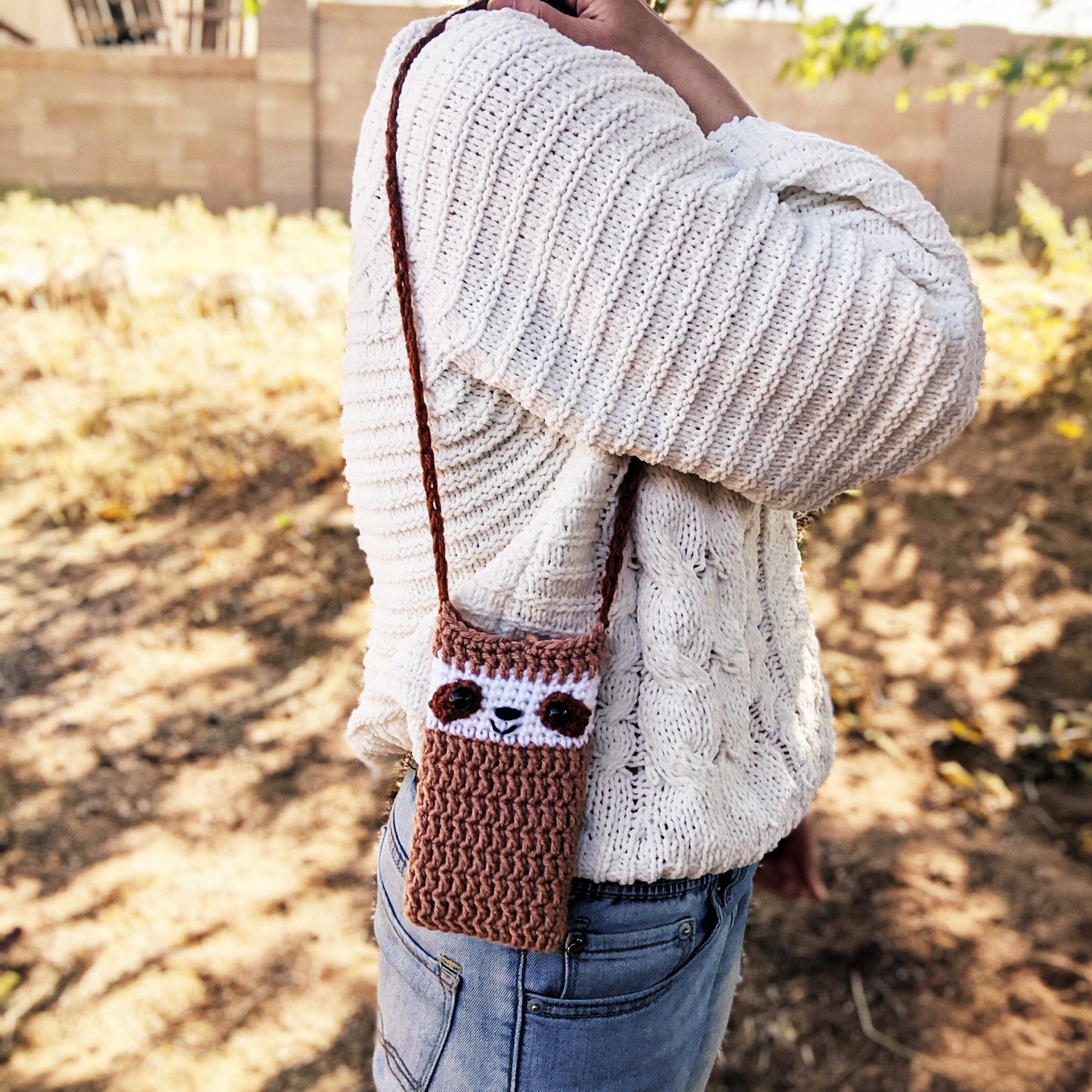 Crochet Pattern: Sloth Phone Pouch Purse