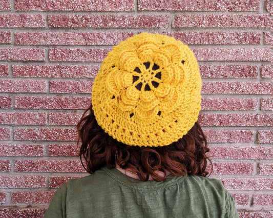 Romantic Flower Slouchy Beret