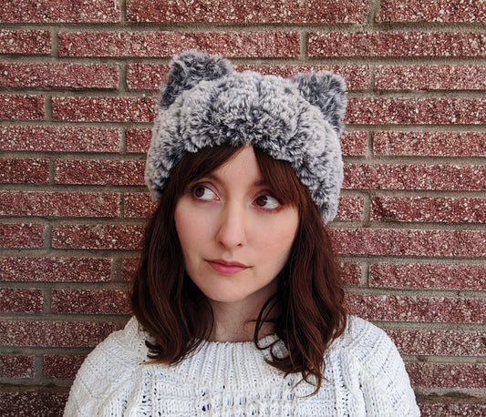 Crochet Pattern: Faux Fur Cat Ears Headband