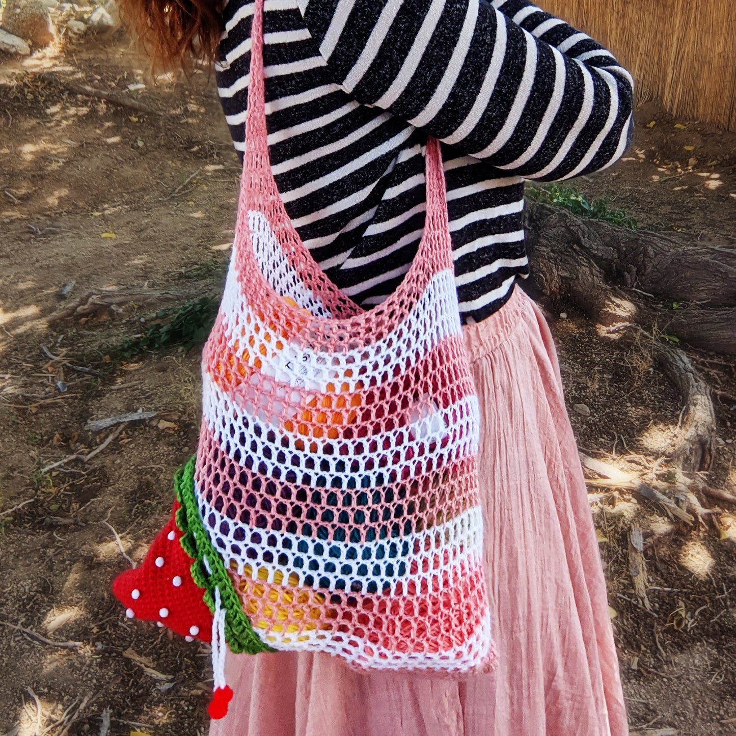 Crochet Pattern: Strawberry Travel Bag