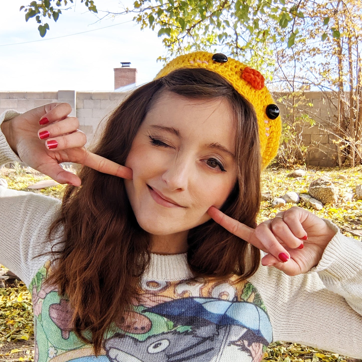 Kawaii Ducky Beret - Hand crocheted and designed hat - Sample Sale