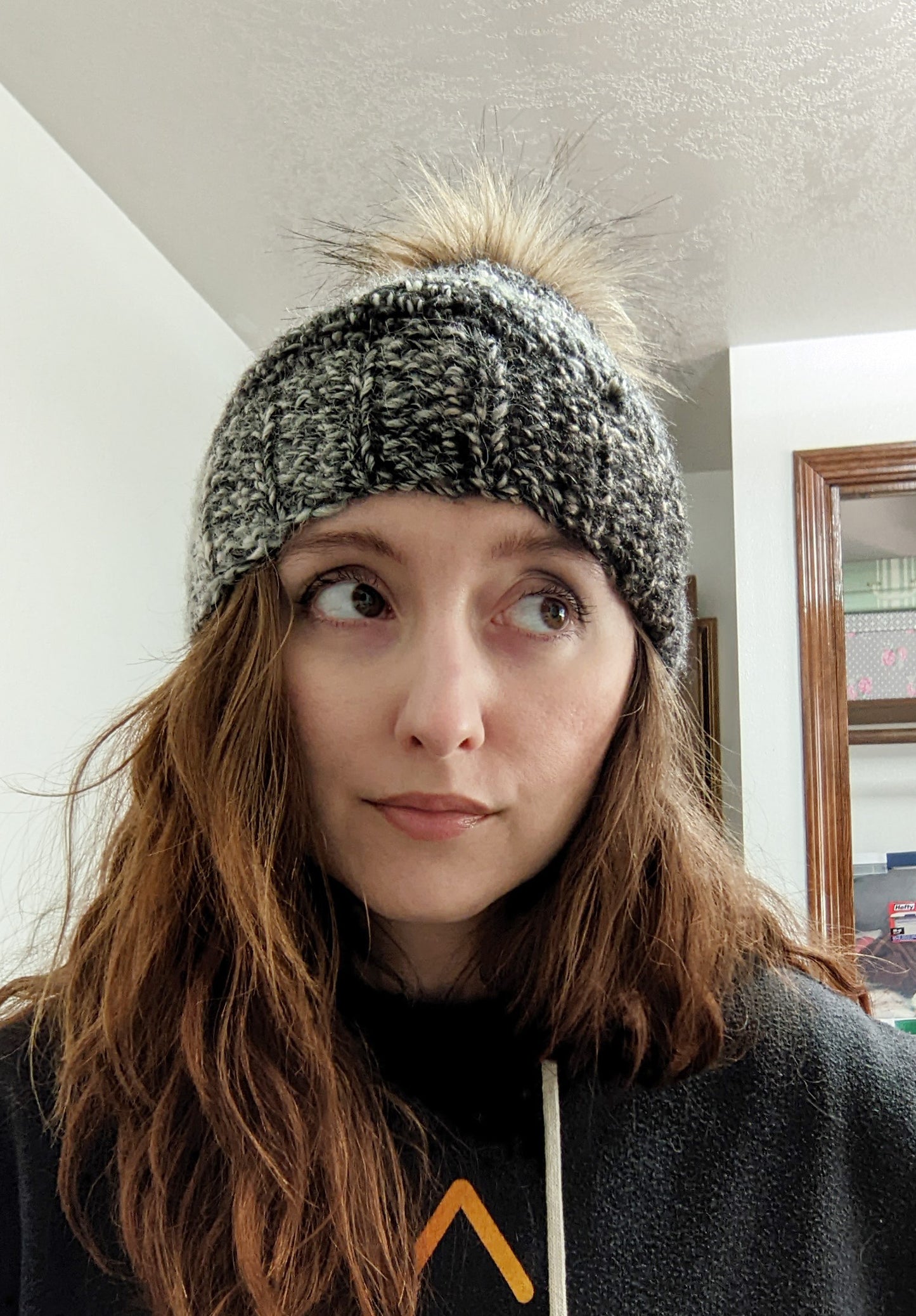 Faux Fur Pom Pom Slouchy Beanie