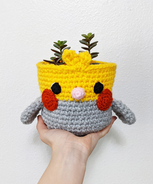Crochet Pattern: Cockatiel Planter