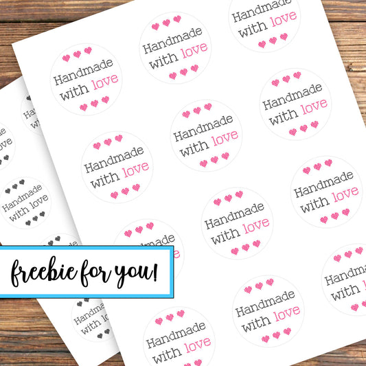 Free Handmade With Love Stickers
