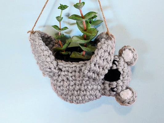 Crochet Pattern: Hanging Koala Planter for Charity