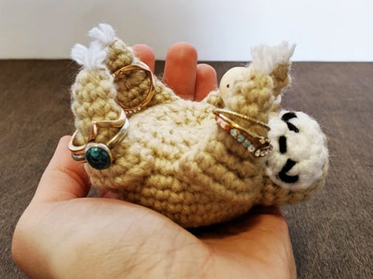 Crochet Pattern: Sleepy Sloth Ring Holder