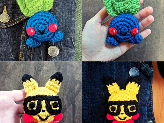 Crochet Pattern: Pikachu & Oddish Pokemon Pins