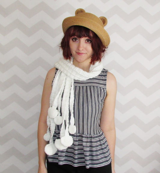 Free Crochet Pattern Video: Enoki Mushroom Scarf