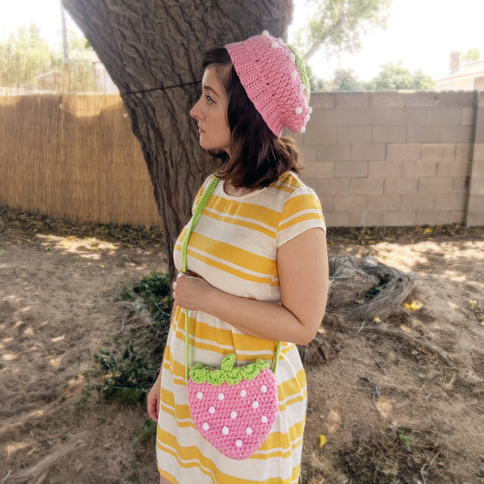 strawberry hat and bag crochet pattern