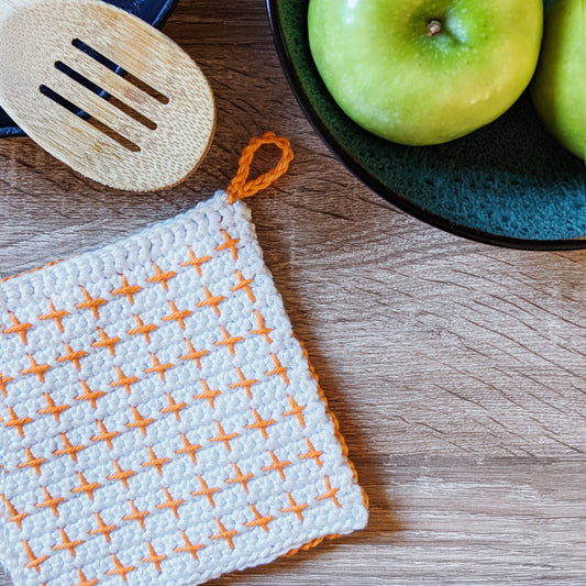 Crochet Pattern: Crosses Pot Holder
