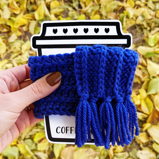 Free Crochet Pattern Video: Scarf Coffee Cozy (Learn how to read crochet patterns!)