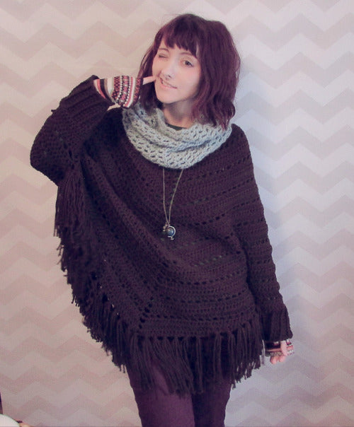 How I turned my poncho into a poncho sweater