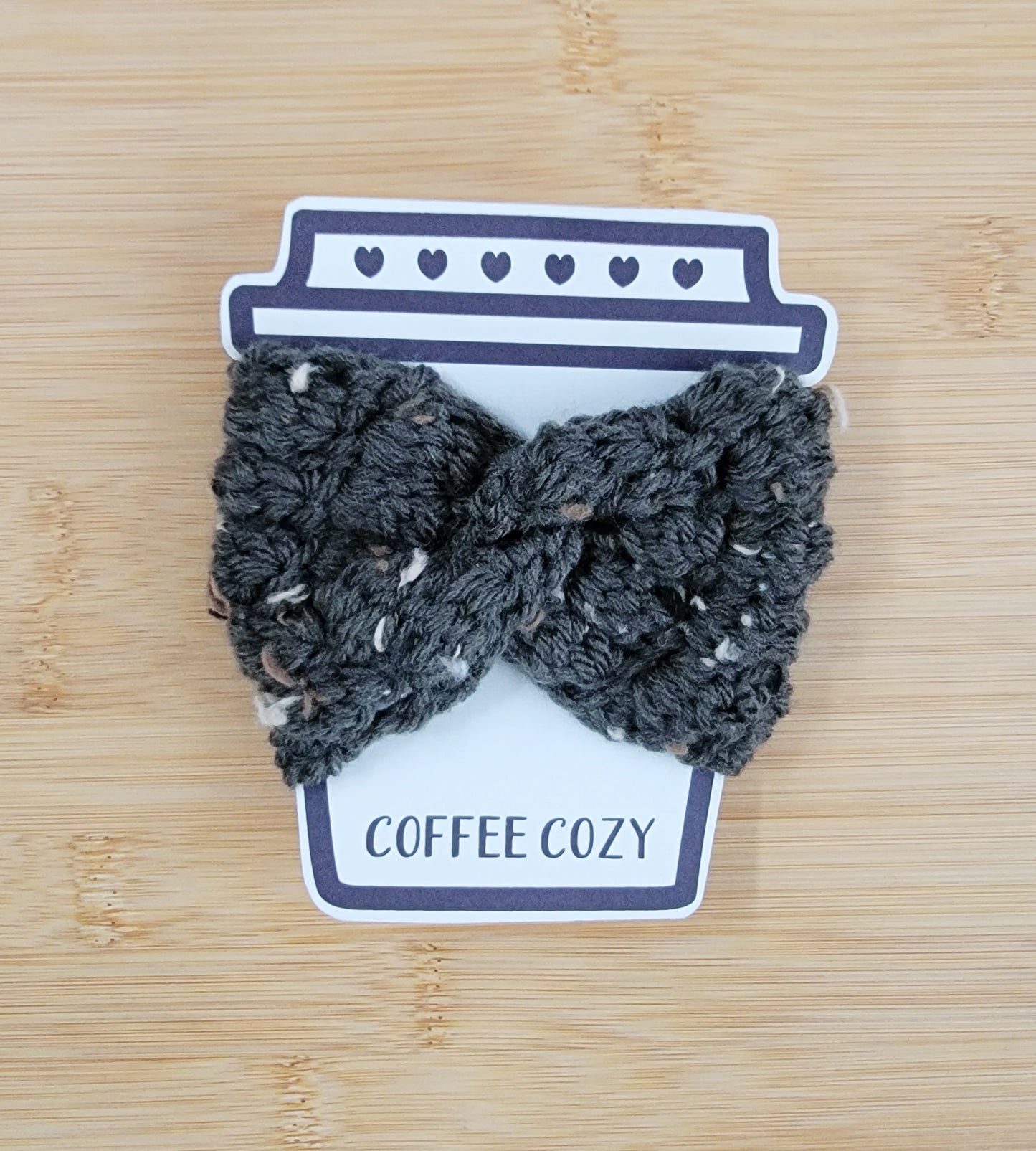 Mossy Twist Coffee Cozy - Hand crocheted cup sleeve