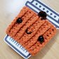 Happy Pumpkin Coffee Cozy - Hand crocheted cup sleeve