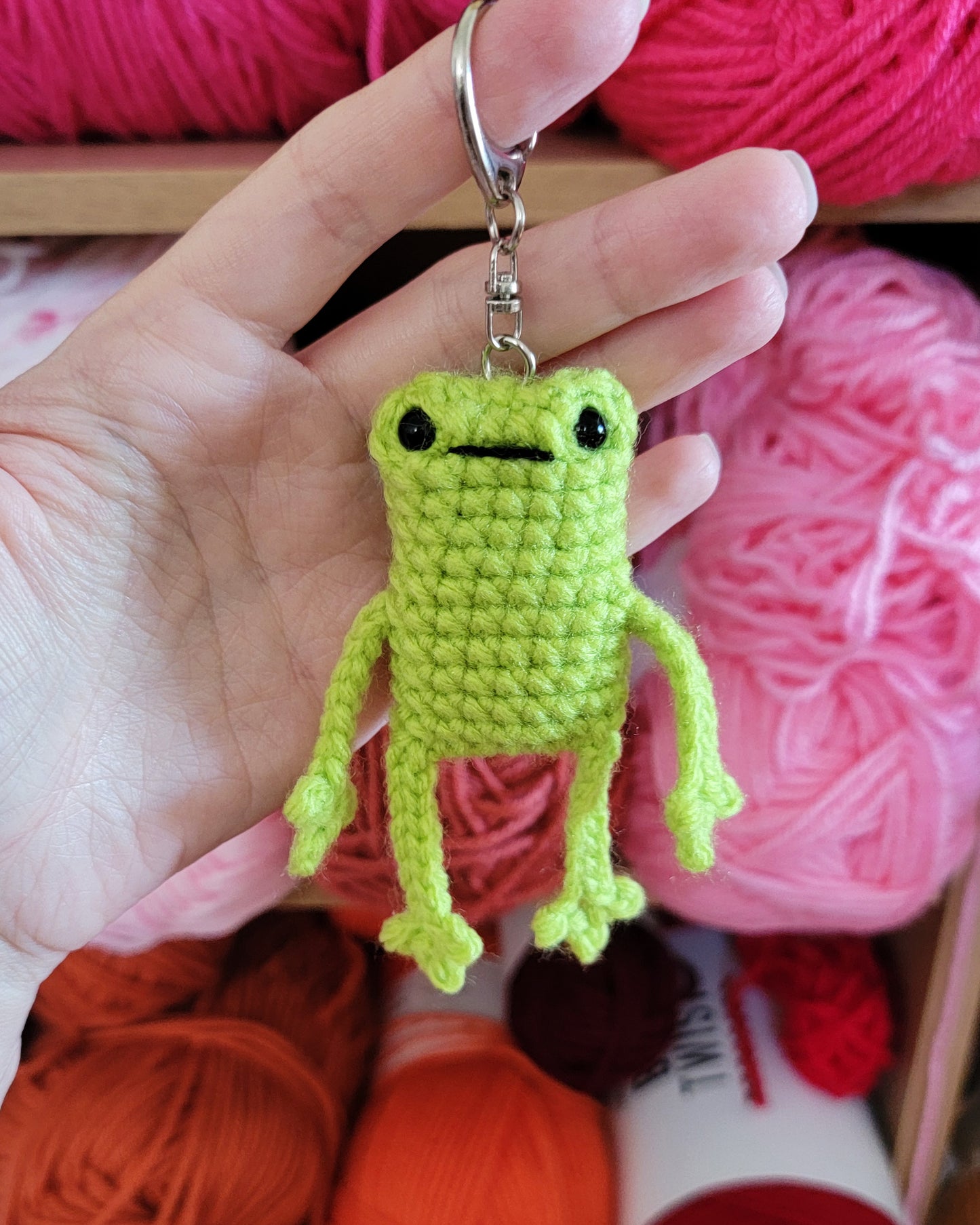 Crochet Leggy Froggy Keychain